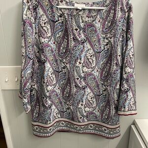 J. Jill Multicolor Paisley Blouse